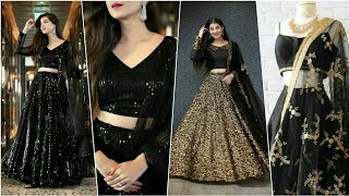 Latest Black Lehenga Designs  Beautiful Partywear Black lehenga  New Lehenga Designs  Lehenga [upl. by Lalitta]