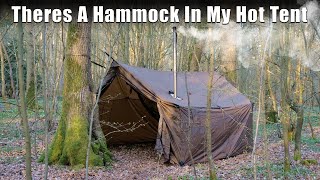 Hammock Hot Tent Overnighter in the woods [upl. by Gipps790]