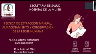 Técnicas de Extracción Manual Almacenamiento y Conservación de la Leche Humana [upl. by Blader]