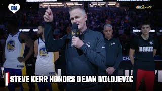 Steve Kerr honors Dejan Milojević in pregame speech  NBA on ESPN [upl. by Mcripley]