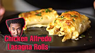 Chicken Alfredo Lasagna Rolls Recipe [upl. by Helge991]