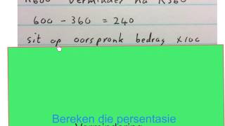 Bereken die Persentasie vermindering graad 7 tot 12 mathdou [upl. by Ediva]