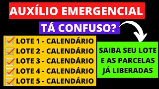 AUXÍLIO EMERGENCIAL LOTES 1 2 3 4 E 5 I CALENDÁRIOS E PARCELAS JÁ LIBERADAS SAIBA SEU LOTE [upl. by Nnyluqcaj]