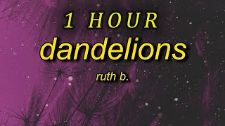 1 HOUR 🕐  Ruth B  Dandelions slowed  reverb Lyrics cause im in a field of dandelions [upl. by Enaek]