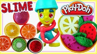 Play Doh Town amp Owocowe Slimy • Owocowa Sałatka [upl. by Oeniri]