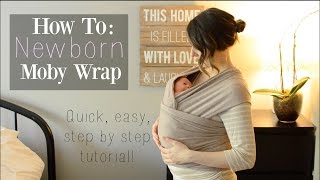 How To Moby Wrap with a Newborn ♡ Newborn Hug Hold  CARRYING A NEWBORN [upl. by Guillaume]