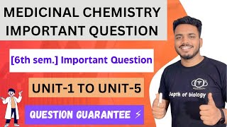 Medicinal chemistry 6th semester important question  medichem important question depth of biology [upl. by Converse]