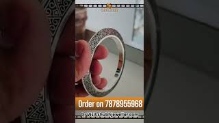 Mandana Art Like V Shaped Pure Silver Kada shubhjewellers preciousmetal shopnow puresilver [upl. by Erdnaet]