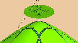 Hyperboloid and the Poincaré disc [upl. by Amirak]