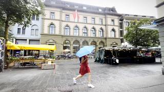 Walking tour on a rainy day in the city of Thun📍Switzerland 🇨🇭 [upl. by Dragon]