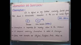 Chromophore and Auxochrome [upl. by Jaehne]