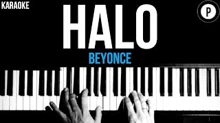 Beyonce  Halo Karaoke SLOWER Acoustic Piano Instrumental Cover Lyrics [upl. by Ratep]