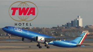 1 HR of Plane spotting at New York John F Kennedy Airport TWA Hotel Plane Spotting  roof top [upl. by Jariv]