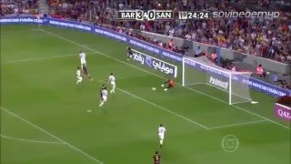 Barcelona 8 x 0 Santos Santos leva chocolate do Barça Troféu Joan Gamper 02 08 2013 Globo HD [upl. by Eggleston]