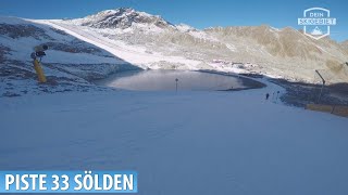 Teilweise neu angelegte Piste 33 auf dem Rettenbachgletscher in Sölden [upl. by Gnen]