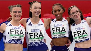 Les relais 4x400m Féminins  La Légende Française athlete sprint france ffa maraval sports [upl. by Onailil]