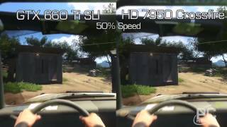 Far Cry 3 Frame Rating Comparison  HD 7950 CrossFire vs GTX 660 Ti SLI [upl. by Cope]