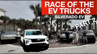 EV Truck Showdown Tesla Cybertruck vs F150 Lightning vs Silverado EV v Rivian R1T Coast  Coast P2 [upl. by Sidhu471]