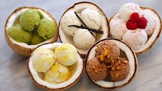 5 NEW Ice Cream Flavors  DairyFree Coconut Recipe Homemade Ice Cream No Machine [upl. by Enilram]