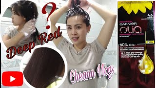 Deep Red Garnier Olia Hair Dye  Cheann Vlogs [upl. by Innavoig835]