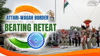 Wagah Border Parade  AttariWagah Border Beating Retreat Ceremony  Republic Day 2024 [upl. by Wyne]