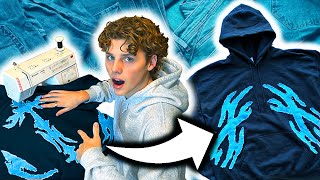 How to UPCYCLE your OLD CLOTHES custom hoodie tutorial [upl. by Evan84]