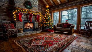 Winter Wonderland Retreat  Cozy Fireplace Christmas Cheer and Snowy Forest [upl. by Mariele6]