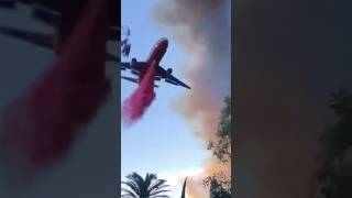 Dc 10 air taker drops fire retardant California [upl. by Hamann]