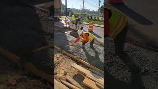 How to Pour Concrete Sidewalk shorts concrete [upl. by Nosnaj]