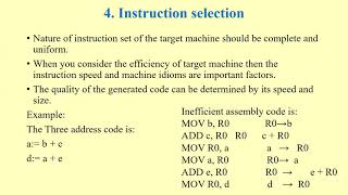 Issues in the design of a code generator  Part 47 Cs 304 Compiler Design [upl. by Inilam]