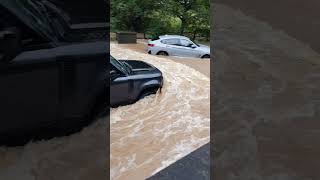 Correct Way to Drive Through a Flooded Ford  Kenilworth Ford Flood  Shorts [upl. by Wurtz698]