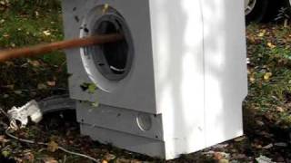 Washing machine and a sledgehammer in slow motion [upl. by Kerwinn480]