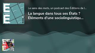 La langue dans tous ses États  Éléments d’une sociolinguistique critique Avec Monica Heller [upl. by Kinimod]