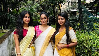 Onam program at Hubtown Gardenia💃🤍 Ardra Shreya and Shreeya  dance onamcelebration dailyvlog [upl. by Hoeg]