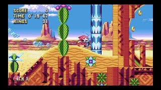 Sonic Mania Mirage Saloon Zone Act 2 Knuckles 1080 HD [upl. by Ahsratal]