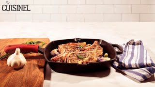 Pan Grilled Veal Chops With Rosemary  Cuisinel Cast Iron Recipe [upl. by Page]