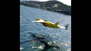 very large planes flying low over the sea [upl. by Mosley]