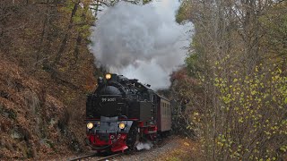 Auf schmaler Spur durch den Harz  Die Harzer Schmalspurbahn im Herbst 2018 [upl. by Enael]