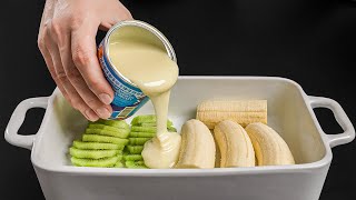 Kondensmilch mit Banane und Kiwi verquirlen Sie werden staunen 5MinutenRezept [upl. by Iveel]