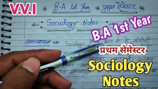 Sociology Notes  BA 1st Year 1st semester Sociology Notes  sociologynotes sociologylecture [upl. by Anilatak]