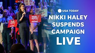 Watch Nikki Haley drops out of presidential election after Super Tuesday losses [upl. by Eram]