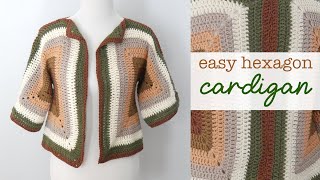 Easy Crochet Hexagon Cardigan [upl. by Garges]