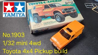 Tamiya 1903 mini4wd 132 toyota 4x4 pickup build 1982 realesed [upl. by Ahsuatan627]