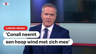 Weerman Marco Verhoef over storm Conall zeer zware windstoten [upl. by Christianson]