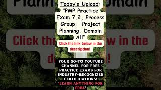 PMP Practice Exam 72 Process Group Project Planning Domain All [upl. by Satsoc83]