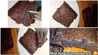 most fudgiest chewy brownies ever 😋 without oven [upl. by Mharg926]