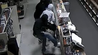 Houston Gun Store Robbery Caught on Security Footage [upl. by Aja]