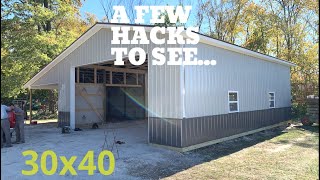 How Much Does A 30x60 Pole Barn Cost  Reckless Wrench Garage [upl. by Scibert545]