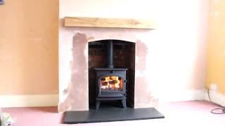 Fireplace preperation and installation of Cleanburn Lovenholm multi fuel stove [upl. by Ttennej977]