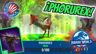 ¡PHORUREX DESBLOQUEADO – ¿MEJOR que INDOTAURUS  Actualización 210 – Jurassic World Alive JWA [upl. by Macy]